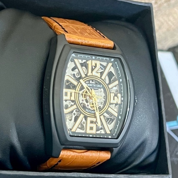 Kenneth Cole Skeleton Dial Designer Luxury Sport Men’s Watch - Picture 5 of 7